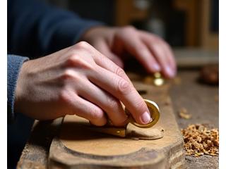 Luthier travaillant sur un violon dans son atelier parisien