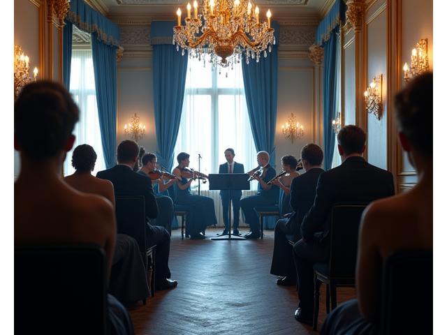 Musiciens jouant dans un salon privé élégant