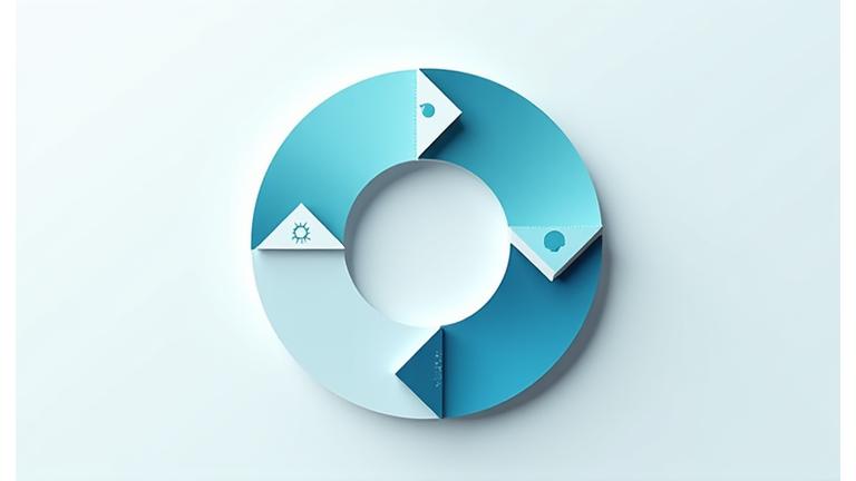 Infographie du cycle d'apprentissage immersif avec icônes représentant l'exploration, l'interaction, la réflexion et l'application